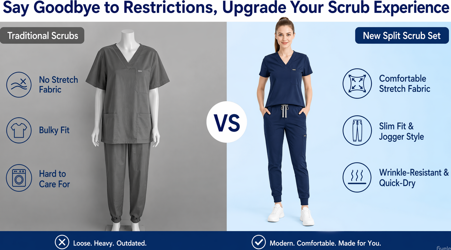 Women's Plus-Size Scrub Set, Solid Stand-Up Collar Top and Pants, Minimalist Polyester Spandex Workwear, Scrubs For Women